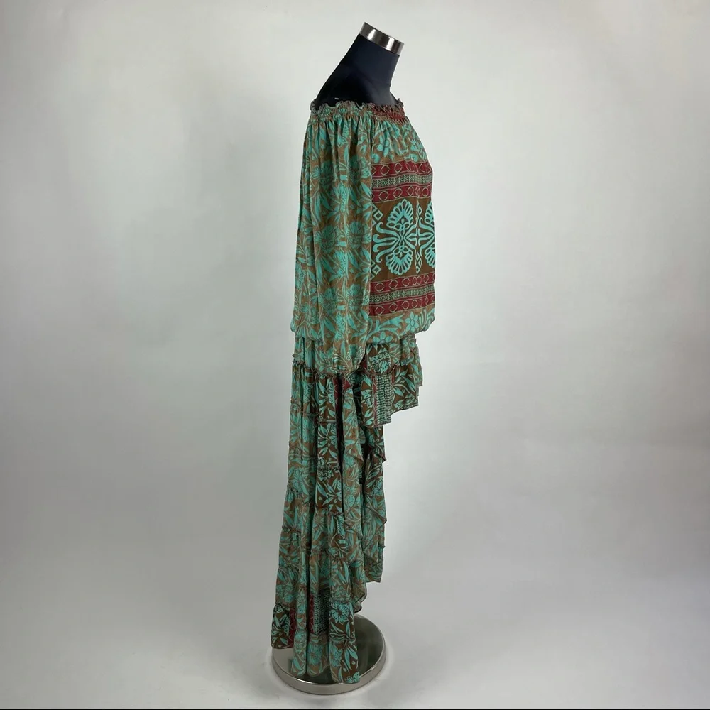 Off Shoulder High Low Smocked Dress - Picture 3 of 8